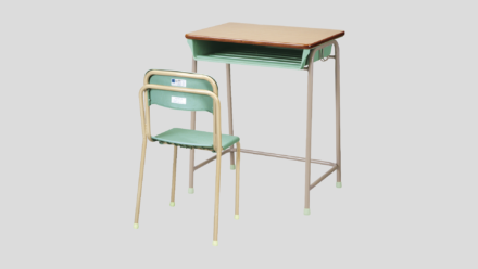 学生机（樹脂物入） / 学生イス（背・座樹脂） 旧JIS 固定タイプ