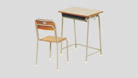 学生机（スチール物入） / 学生イス（背・座合板） 旧JIS 固定タイプ